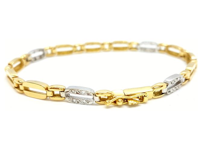 Autre Marque Bracciale in oro giallo e bianco con diamanti 18 carati D'oro - vista 5