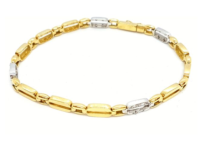 Autre Marque Bracciale in oro giallo e bianco con diamanti 18 carati D'oro - vista 6