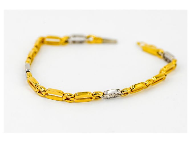 Autre Marque Bracciale in oro giallo e bianco con diamanti 18 carati D'oro - vista 7