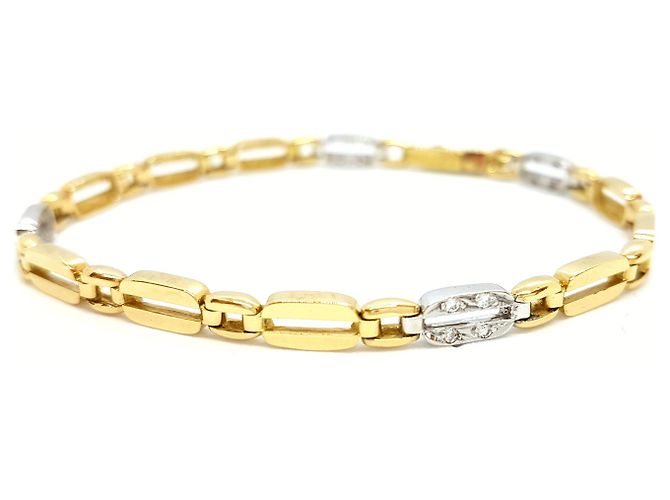 Autre Marque Bracciale in oro giallo e bianco con diamanti 18 carati D'oro - vista 8