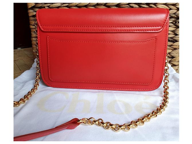 Borsa a mano Chloé C in pelle rossa a quadri Rosso - vista 4