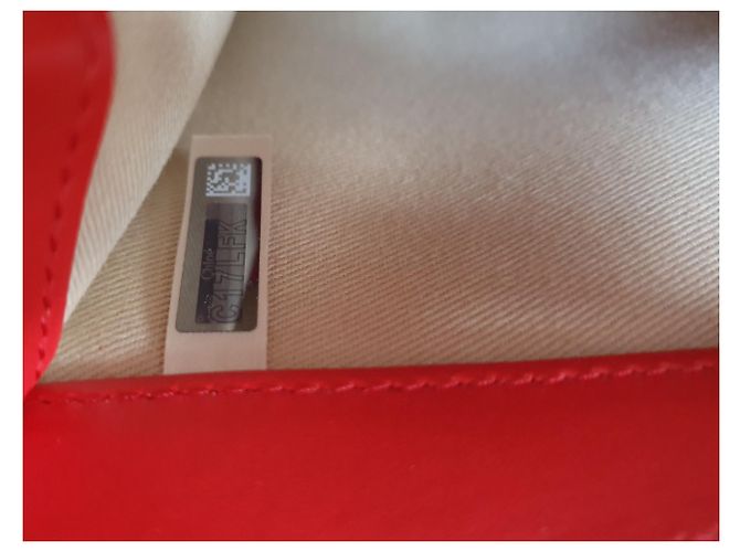 Borsa a mano Chloé C in pelle rossa a quadri Rosso - vista 7