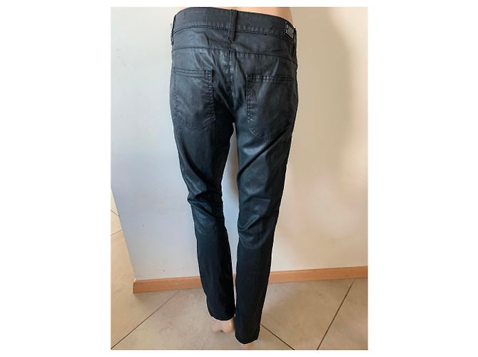 Autre Marque Calças de ganga de algodão e elastano pretas 29 US Preto - vista 3