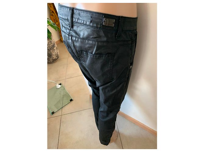 Autre Marque Calças de ganga de algodão e elastano pretas 29 US Preto - vista 4