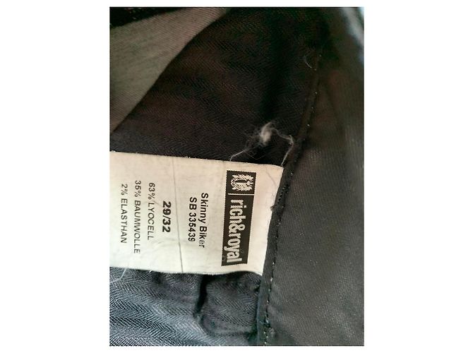 Autre Marque Calças de ganga de algodão e elastano pretas 29 US Preto - vista 7