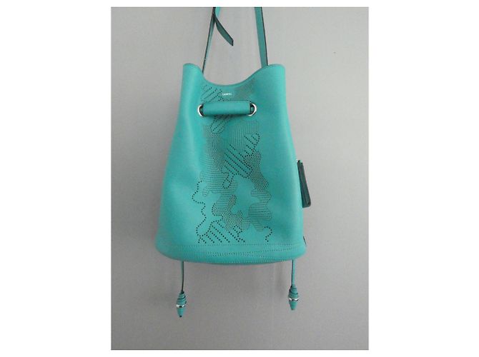 Borsa a secchiello Lancel Le Huit blu in pelle Blu chiaro Turchese - vista 15