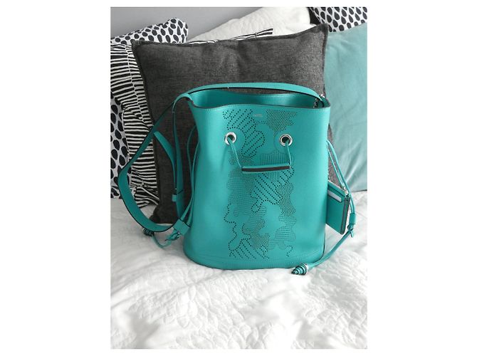 Borsa a secchiello Lancel Le Huit blu in pelle Blu chiaro Turchese - vista 2