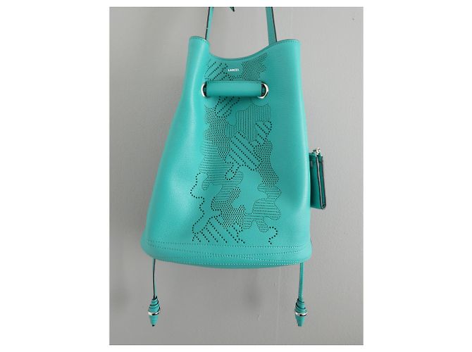 Borsa a secchiello Lancel Le Huit blu in pelle Blu chiaro Turchese - vista 3