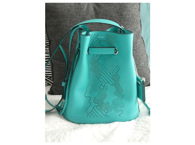 Borsa a secchiello Lancel Le Huit blu in pelle Blu chiaro Turchese - vista 8