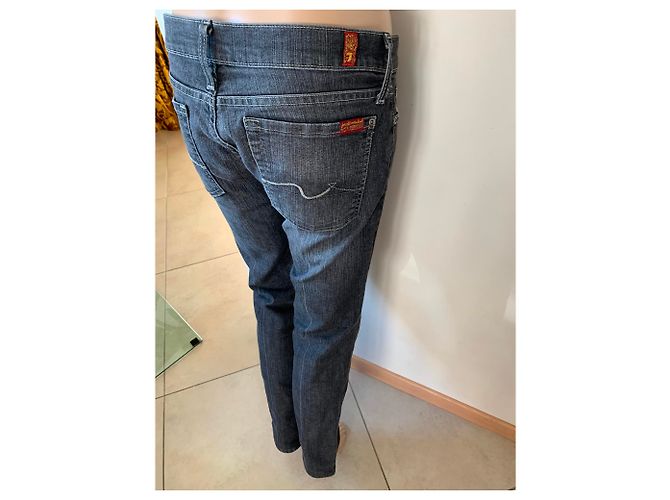 Jeans 7 For All Mankind Grigio Cotone Elastan 29 - vista 4
