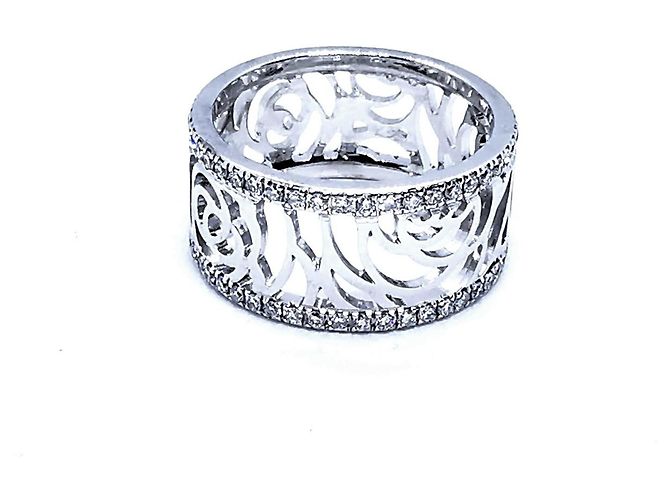 Anello Chanel Camellia in oro bianco e diamanti misura 49 Argento - vista 13