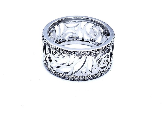 Anello Chanel Camellia in oro bianco e diamanti misura 49 Argento - vista 2