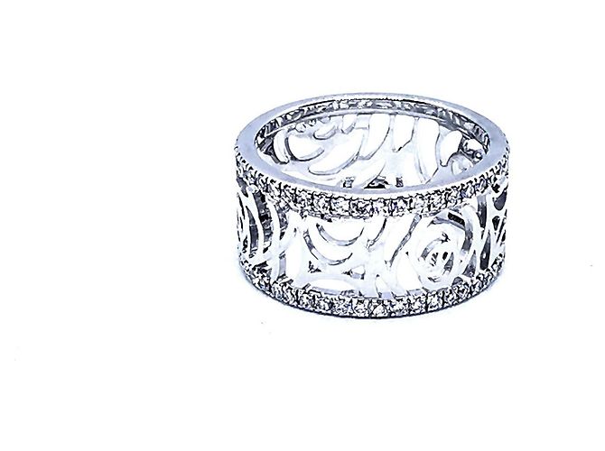 Anello Chanel Camellia in oro bianco e diamanti misura 49 Argento - vista 5