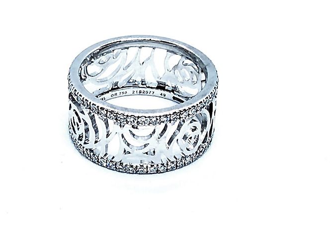 Anello Chanel Camellia in oro bianco e diamanti misura 49 Argento - vista 7