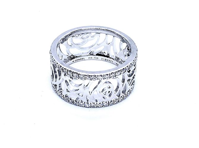 Anello Chanel Camellia in oro bianco e diamanti misura 49 Argento - vista 8