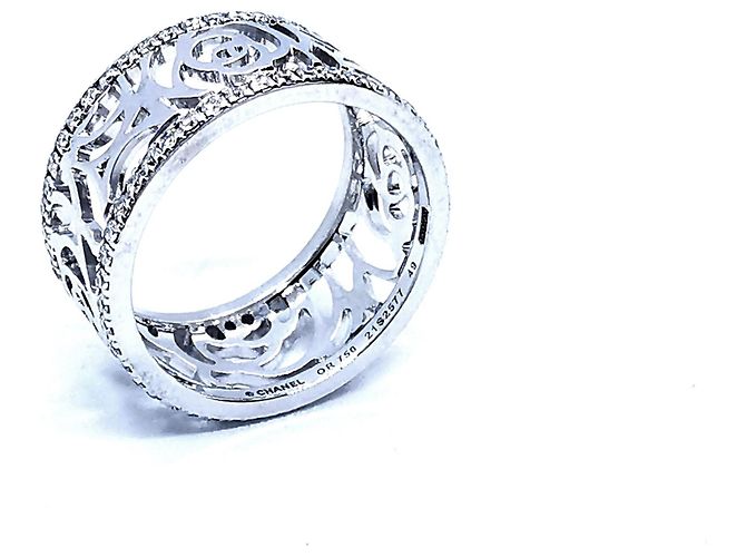 Anello Chanel Camellia in oro bianco e diamanti misura 49 Argento - vista 9