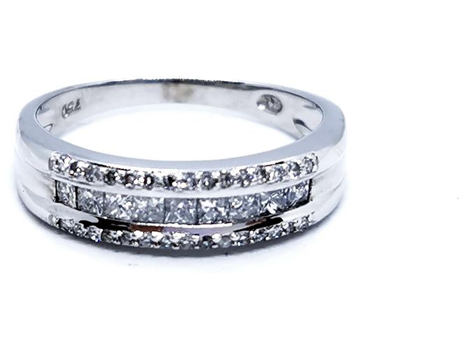 Autre Marque Weißgold Diamantring 0,46 ct Größe 58 Silber - Ansicht 2