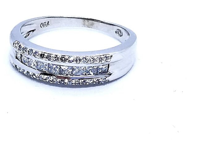Autre Marque Weißgold Diamantring 0,46 ct Größe 58 Silber - Ansicht 3