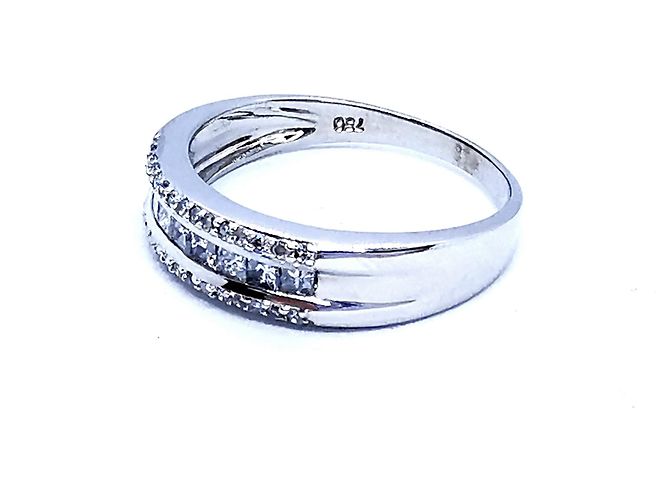 Autre Marque Weißgold Diamantring 0,46 ct Größe 58 Silber - Ansicht 4