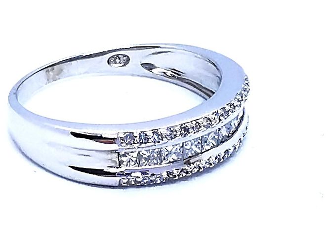 Autre Marque Weißgold Diamantring 0,46 ct Größe 58 Silber - Ansicht 7
