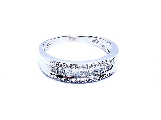 Autre Marque Weißgold Diamantring 0,46 ct Größe 58 Silber - Ansicht 8