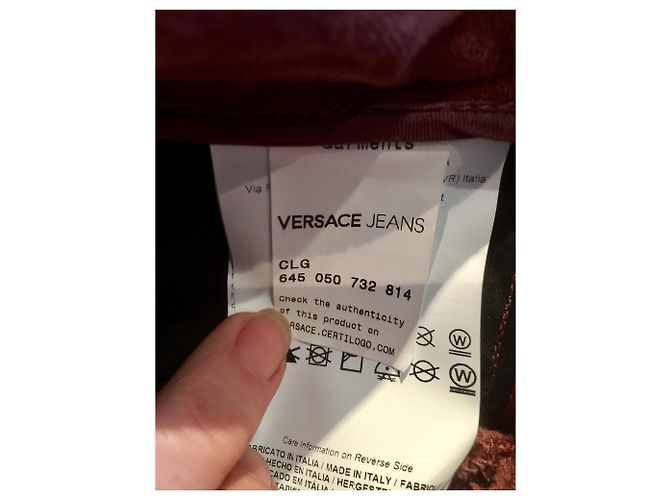 Versace Samthose, ES 50, fr 46, DE 44, US M Braun Pink - Ansicht 5