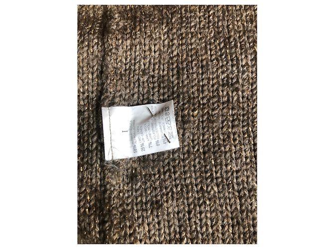 Forte Forte Strickjacke aus Alpaka und Leinen in Taupe mit Goldfaden - Ansicht 3