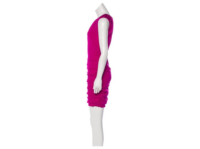 Diane Von Furstenberg Vestido de seda rosa tulipan - vista 3