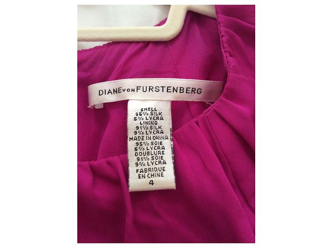 Diane Von Furstenberg Vestido de seda rosa tulipan - vista 5