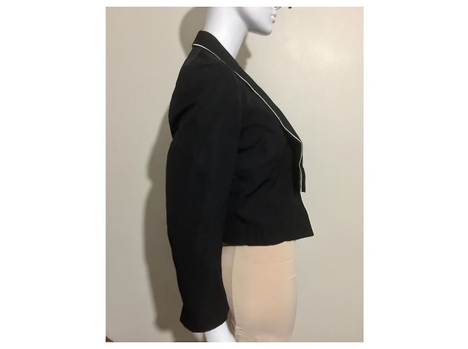 Balenciaga Chaqueta corta estilo esmoquin Negro - vista 3
