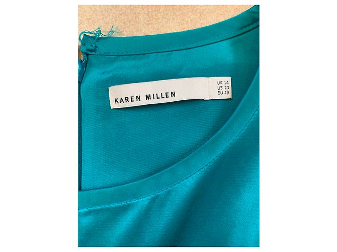 Vestido Karen Millen de algodón azul verde - vista 5