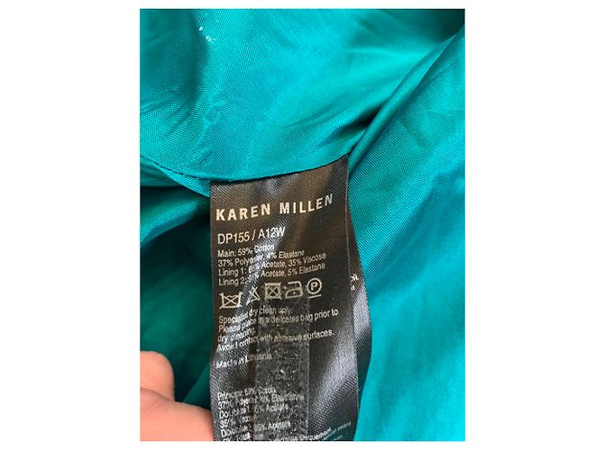 Vestido Karen Millen de algodón azul verde - vista 6