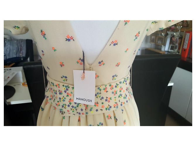 Vestido Manoush Beige de Algodón Estilo Bohemio - vista 3
