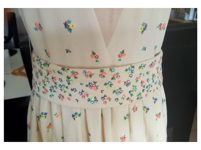 Vestido Manoush Beige de Algodón Estilo Bohemio - vista 4