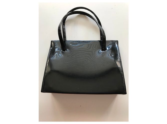 Vintage schwarze Patenthandtasche - Ansicht 18