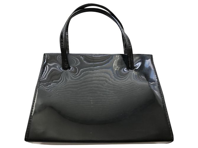 Vintage schwarze Patenthandtasche - Ansicht 2