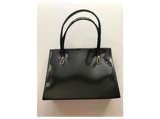 Vintage schwarze Patenthandtasche - Ansicht 20