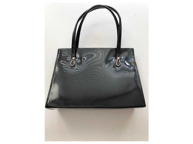 Vintage schwarze Patenthandtasche - Ansicht 3
