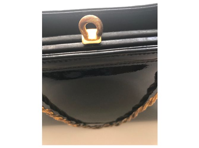 Vintage Navy Lackledertasche Marineblau - Ansicht 10