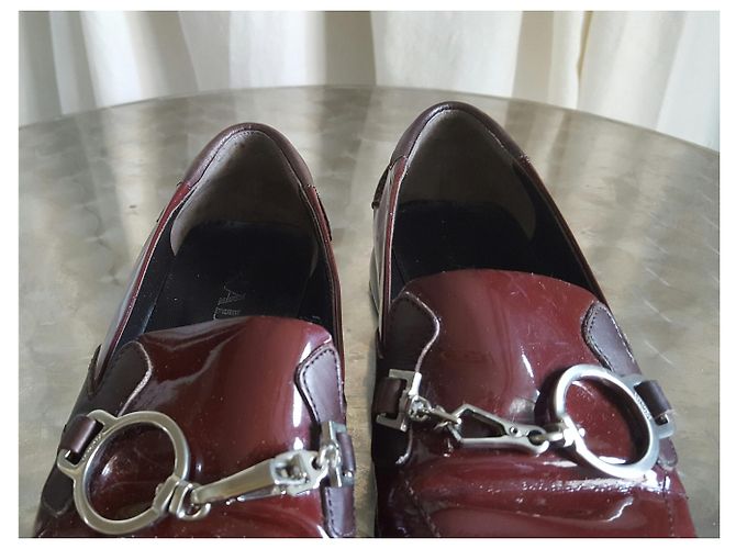 Ballerine Prada in pelle rosso scuro Bordò - vista 2