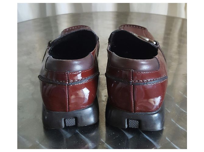 Ballerine Prada in pelle rosso scuro Bordò - vista 4