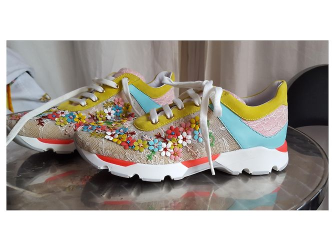Sneakers Rene Caovilla Multicolore in Tessuto - vista 2