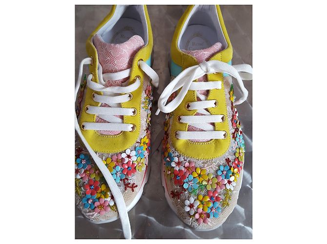Sneakers Rene Caovilla Multicolore in Tessuto - vista 3