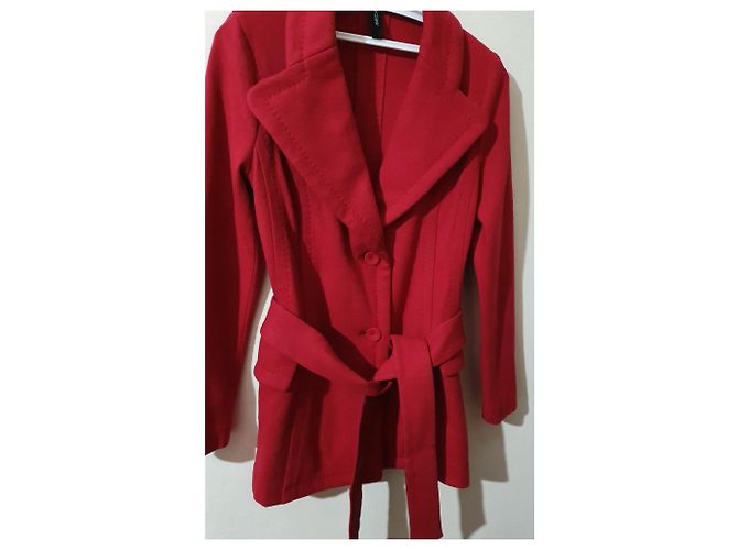 Abrigo de lana rojo Marc Cain Roja - vista 3