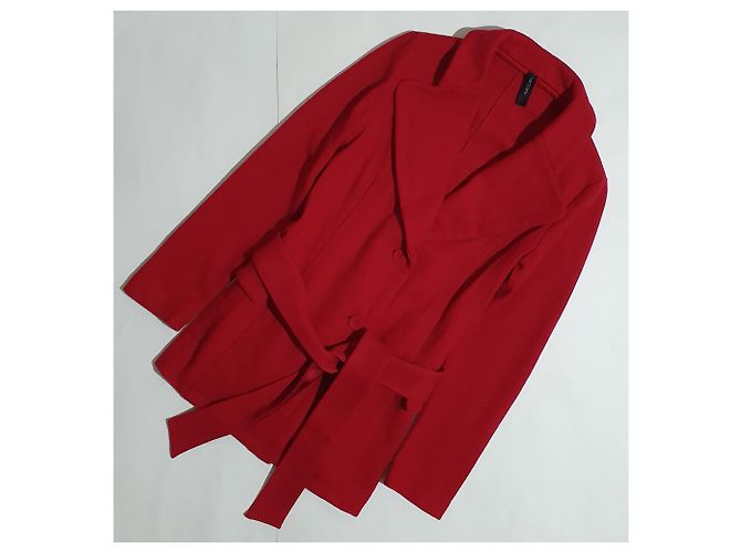 Abrigo de lana rojo Marc Cain Roja - vista 4