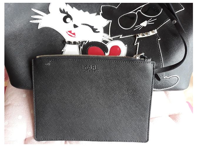 Borsa shopper Karl Lagerfeld Choupette in love nera Nero - vista 4