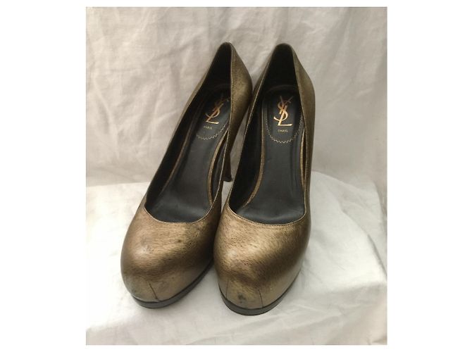 Yves Saint Laurent Bombas Rive Gauche Tribute Negro Dorado - vista 10