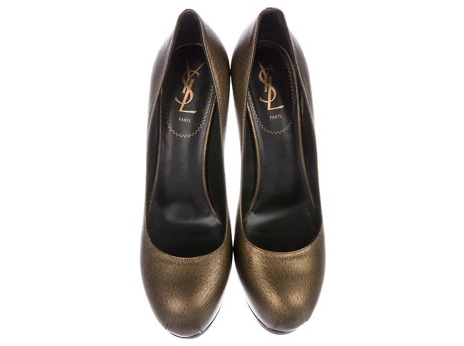 Yves Saint Laurent Bombas Rive Gauche Tribute Negro Dorado - vista 2