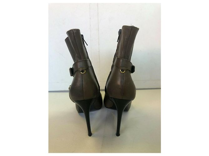 Botines de cuero grises Ralph Lauren - vista 3