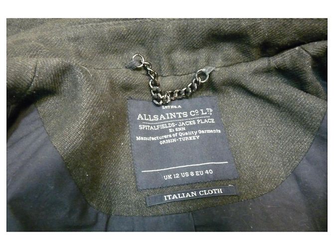 Gabardina All Saints Caqui Mezcla de Lino y Lana Verde oliva - vista 7